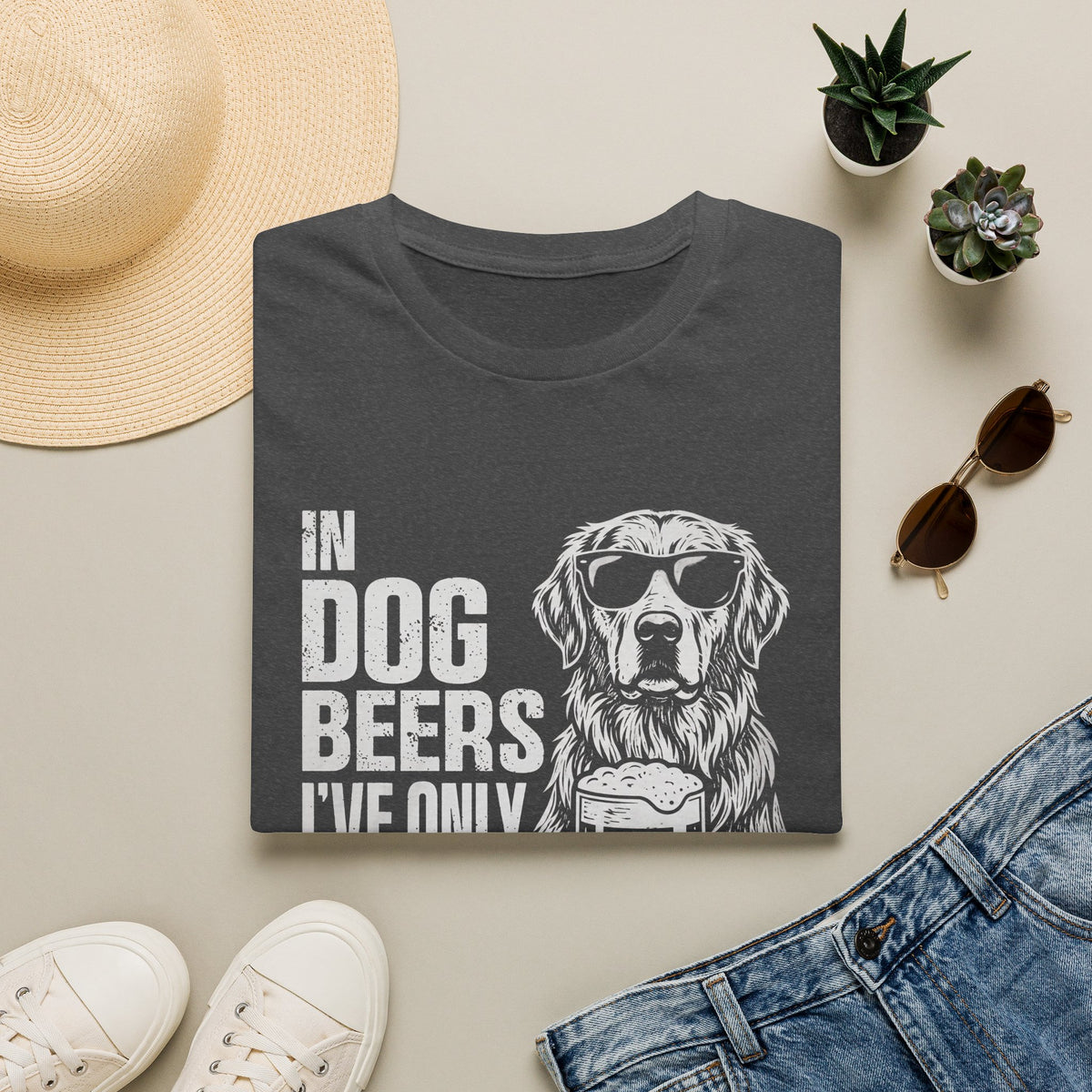 Golden Retriever Dog Beer T-Shirt